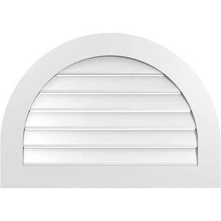 Ekena Millwork Round Top Surface Mount PVC Gable Vent: Functional, w/ 3-1/2"W x 1"P Standard Frame, 34"W x 24"H GVPRT34X2401SF